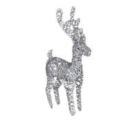 Well home reno luminoso navideño color plateado con 60 luces led 60x36x14cm
