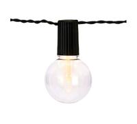 Well home set de 10 luces blancas cálidas de fiesta solar con panel led transparentes - panel solar y batería recargable incluida