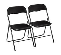 Well Home - Set de 2 Sillas 44x48x79cm Plegables Color Negro Resistente y práctica para Exteriores