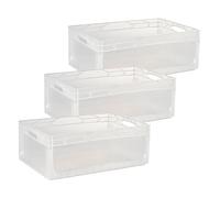 Well Home Set de 3 Cajas Industriales Transparentes 60x40x22 en Polipropileno siendo compactas y resistentes