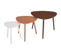 Well Home Set de 3 mesas Nido L.34/46/60cm auxiliares en MDF Ligeras y fáciles de Limpiar