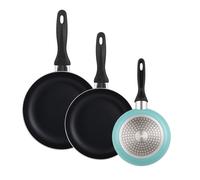 Well home set de 3 sartenes ø16ø20ø24cm de aluminio prensado en azul mate