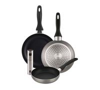 Well home set de 3 sartenes ø16ø20ø24cm de aluminio prensado en gris metalizado+pulverizador de aceite y vinagre ø4x17,5cm en acero inoxidable