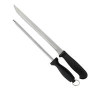 Well Home Set de Cuchillo jamonero (hoja 25cm) y Chaira (21cm) en acero inoxidable