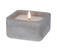 Well home - vela led formato cuadrado color gris 12x12x6,5cm