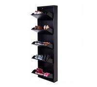 Wellhome Zapatero DUNNE Ultrafino de acero, 3 compartimentos (6 pares), 50x13,5x103 cm, Blanco