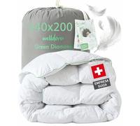 Welldora Edredón Invierno Verano de Plumas para Cama de 90 x 200 | 100% Edredón Nórdico de Plumas y Plumón Extrasuave | Médicamente Probado, Oeko-Tex, Hipoalergénico | Certificado RDS | 140 x 200 cm