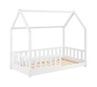 Wellhome cama infantil cabaña de pino bosco blanco 90x190cm