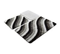 Wellhome Conjunto de 3 Piezas Setmat Set en Negro, Blanco y Gris - 100% ACRÍLICO