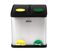 Cubo de reciclaje ecológico 16 litros de 2 compartimentos, reciclaje de basura / cubos de reciclaje, gran capacidad, para papel, vidrio y plástico, id
