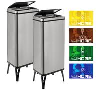 Wellhome Cubo de Basura Inteligente 60L Gris con Etiquetas Magnéticas