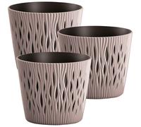 Wellhome Maceta Redonda de Plástico Sandy Round Mocca 15,8 Cm