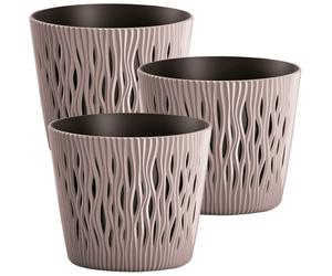 Wellhome Maceta Redonda de Plástico Sandy Round Mocca 15,8 Cm