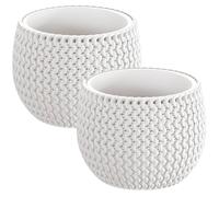 Wellhome Maceta Redonda Plástico Blanco 23.9cm Depósito Splofy Bowl