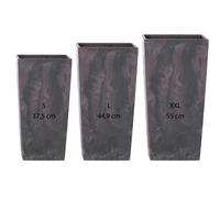 Wellhome Pack 3 Macetas Altas Prosperplast 11,4/19/35L Urbi Square Effect Antracita
