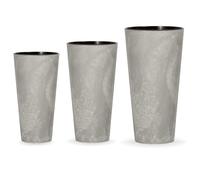 Wellhome Pack 3 Macetas PROSPERPLAST Tubus Slim Effect Cemento Set M
