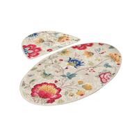 WELL HOME MOBILIARIO & DECORACIÓN Set de alfombras de baño (2 Piezas) Flores