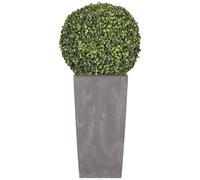 Wellhome Set de Maceta Alta 35 L Prosperplast Urbi Square Effect de Plástico con Depósito en Color Gris Claro para Interior y Exterior