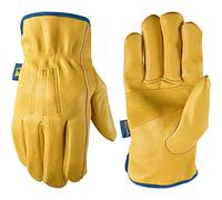 WELLS LAMONT HydraHyde - Guantes de trabajo de cuero para hombre, resistentes al agua, talla L (1168L)