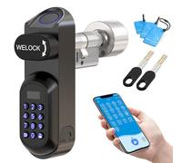 WELOCK Smart Lock U81 Cerradura Inteligente Biométrica con Huella Digital - Acceso sin Llave con Touch, Contraseña, Tarjeta RFID y Smartphone - para Puertas de 50-95mm