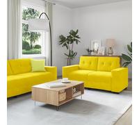 WEMYUFURN Colección de sofás modernos de terciopelo amarillo - Elegante juego de sofá de 1, 2, 3 plazas con marco sólido y cómodo acolchado de espuma para salón y oficina