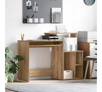 WEMYUFURN Escritorio de madera de roble Artisan, 120,5 x 44 x 88,5 cm, con espacio de almacenamiento y estantes para oficina en casa, diseño minimalista moderno, encimera rectangular