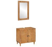 WEMYUFURN Juego de muebles de baño, 2 unidades, 62 x 33 x 58 cm, madera | Línea moderna, dimensiones que ahorran espacio, material de madera duradero, versátil, fácil limpieza