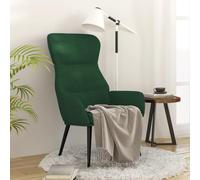 WEMYUFURN Sillón de relax de tela verde oscuro con marco de metal, acolchado grueso para una comodidad óptima, funda de tela suave, robusta silla de salón con cómodos reposabrazos, estable