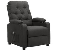WEMYUFURN Sillón de relax eléctrico de tela gris oscuro con mando a distancia y 3 posiciones reclinables para ver la televisión cómodamente y relajarse