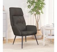 WEMYUFURN Sillón de relax gris oscuro imitación de ante con estructura de metal - Silla de relax acolchada gruesa para mayor comodidad y estabilidad en el salón, cómodos reposabrazos
