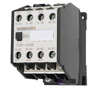 Wengart Contactor de Potencia 12A (Serie CJX1/3TF), Bobina 24V AC (CA), 4 Polos (2NO + 2NC), Interruptor Electromagnético para Control de Motores y Automatización Industrial, Instalación en Carril DIN