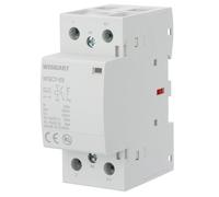 wengart Contactor Modular Silencioso 63A para Electricistas, Control de Aerotermia y Carga EV sin Zumbidos, Bobina Universal AC/DC 24V 1NO 1NC