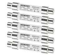 Wengart Pack de 5 Fusibles Fotovoltaicos 50A 1500V DC, 14x85 mm (Tamaño Especial Industrial),Poder de Corte 50kA gPV,Protección Profesional para Cuadros de String e Inversores Centralizados,WGPV-63L