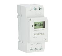 Wengart Temporizador Digital 12V AC/DC THC15A (Bajo Voltaje), Interruptor Horario 16A para Caravanas, Placas Solares y Riego,28 Grupos de Control,Carril DIN,Salida de Contacto Seco,NO Apto para 230V