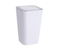 Wenko 22466100 Candy - Papelera con Tapa basculante de ABS Blanco/Cromo, 17.5 x 17.5 x 28 cm