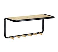 Wenko 71136800 Perchero de Pared Loft, Negro/Natural