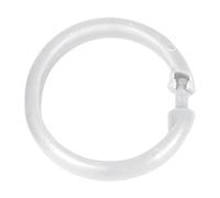 WENKO Anillos de cortina de ducha grande blanco 12 unidades - Juego de 12 unidades, plástico, 6 x 6 cm, Blanco