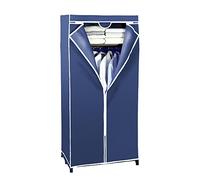 WENKO Armario BLU, práctico Armario de Tela con Barra y Estante para Guardar Textiles, Estructura de Metal Estable y Funda de Tela no Tejida (PP), 75 x 160 x 50 cm, Color Azul