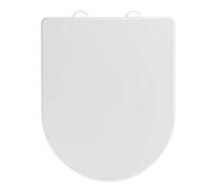 WENKO Asiento de WC Fabriano, asiento de inodoro de Duroplast resistente a arañazos, fijación de acero inoxidable Fix-Clip y cierre suave, antibacteriano, made in Europe, 35,5 x 43,5 cm, blanco