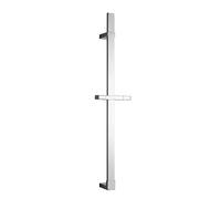WENKO Barra de ducha Design, barra para ducha en diseño angular para un aspecto elegante, de acero inoxidable con soporte para ducha de mano y soporte de pared móvil, 68 cm, cromo
