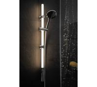 WENKO: Barra de ducha LED blanca, juego de ducha con cabezal, grifo de ducha, soporte para baño, 74 cm