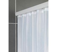 WENKO Barra de ducha telescópica «Era» en color blanco, barra de cortina de ducha extensible de aluminio inoxidable, para fijar todas las cortinas de ducha, fijación sin taladrar, 125-210 x 2 x 3,5 cm