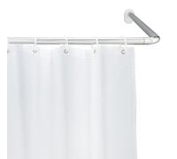 WENKO Barra de esquina universal cromada de 25 mm para cortinas de baño, bañera o ducha