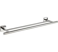 WENKO, barra doble para toallas de baño, modelo Mezzano, fabricada en acero inoxidable resistente a la corrosión