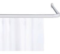 WENKO - Barra para cortina de ducha, modelo Era. Barra angular de aluminio, flexible en forma de L y U, fácil de montar, incluye deslizadores. Color: cromo