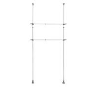 WENKO Barra para ropa HERKULES 2 piezas - Juego de 2 unidades, barra telescópica, Acero, 3 x 75-120 x 3 cm, Blanco