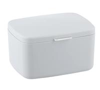 WENKO Caja de baño con tapa Barcelona blanco - Cesta de almacenaje, cesta para el baño con tapa, absolutamente irrompible Capacidad: 2.479 l, Plástico (TPE), 19.5 x 11 x 16 cm, Blanco