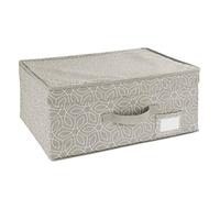 WENKO Cajon pongotodo Balance - Cesta de almacenaje con tapa, Polipropileno, 44 x 19 x 33 cm, Taupe
