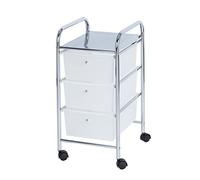 Wenko Cajonera Messina 3 cajones - 3 cajones, Acero, 33 x 65.5 x 39 cm, Cromo