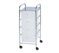 Wenko Cajonera Messina 4 cajones - 4 cajones, Acero, 33 x 80.5 x 39 cm, Cromo